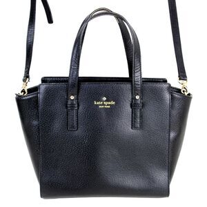 kate spade NY BLACK GENUINE LEATHER SHOULDER BAG X-BODY SATCHEL HANDBAG PURSE